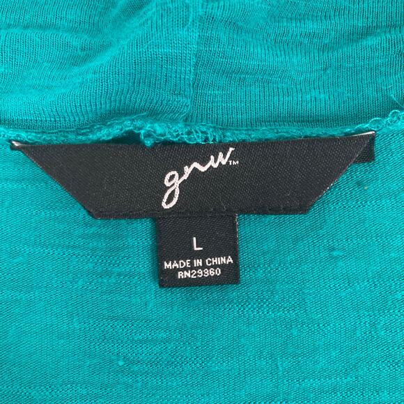 GNW Great Northwest Open Front Cardigan Womens L Turquoise Blue Summer Mermaid - Picture 4 of 8
